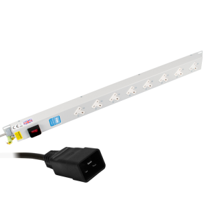 8 Way 13A Sockets Angled Left Illuminated Main Switch C20 Plug PDU - Image 1