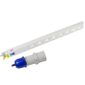 8 Way 13A Sockets Angled Left Neon 32A Plug PDU - Image 1