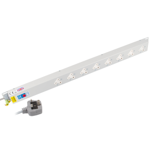 8 Way 13A Sockets Angled Left Neon 13A Plug PDU - Image 1