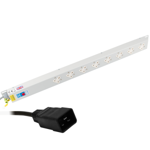 8 Way 13A Sockets Angled Right Neon C20 Plug PDU - Image 1