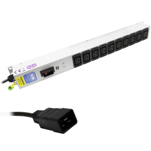 10 Way 16A IEC C19 Sockets Double Pole 16A Circuit Breaker C20 Plug PDU