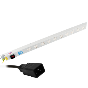 10 Way 13A Sockets Angled Right Illuminated Main Switch C20 Plug PDU