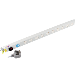 10 Way 13A Sockets Angled Right Illuminated Main Switch 13A Plug PDU - Image 1