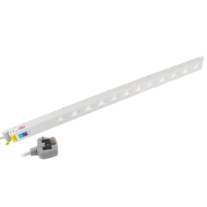 12 Way 13A Sockets Angled Left Neon 13A Plug PDU - Image 1