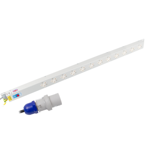 12 Way 13A Sockets Angled Right Neon 16A Plug PDU - Image 1