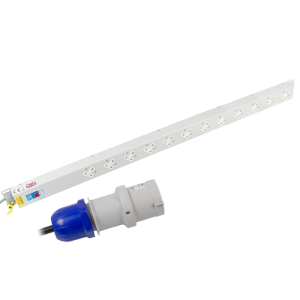 12 Way 13A Sockets Angled Right Neon 32A Plug PDU