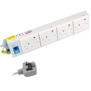 4 Way 13A Switched Socket Neon Flat PDU