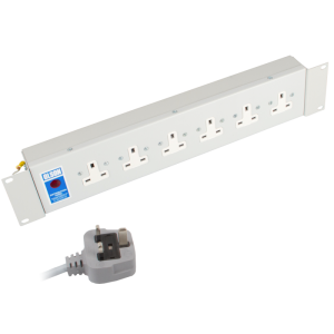 6 Way 19" 2U Horizontal 13A Unswitched Rack Mount 13A Plug PDU