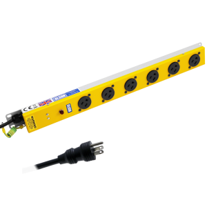 6 Way Vertical 15A American Neon Nema 5-15 Plug PDU - Image 1