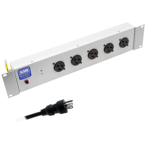 5 Way 19" 2U Horizontal 15A Neon American Rack Mount PDU - Image 1