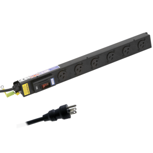 6 Way 15A American Sockets Circuit Breaker Nema 5-15 Plug PDU