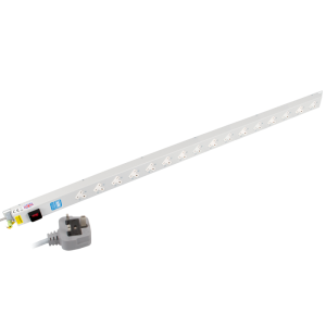 16 Way 13A Sockets Angled Left Illuminated Main Switch 13A Plug PDU - Image 1