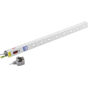 8 Way 13A Vertical Sockets Fused 13A Plug PDU - Image 1