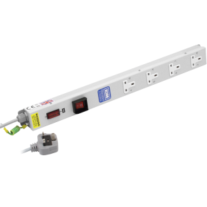 4 Way 13A Vertical Sockets Illuminated Main Switch Fused 13A Plug PDU - Image 1