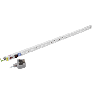18 Way 13A Vertical Sockets Illuminated Main Switch Fused 13A Plug PDU - Image 1