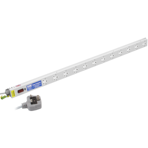 12 Way 13A Vertical Sockets RF Filtered Surge Protected Fused 13A Plug PDU - Image 1