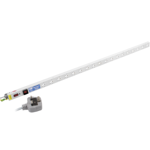 18 Way 13A Vertical Sockets RF Filtered Surge Protected Illuminated Main Switch Fused 13A Plug PDU - Image 1