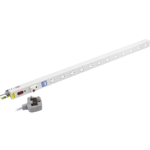 12 Way 13A Vertical Sockets Fused RCD Protected 13A Plug PDU - Image 1