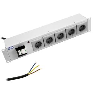 5 Way 19" 2U Horizontal 10A Schuko DP Circuit Breaker Rack Mount PDU
