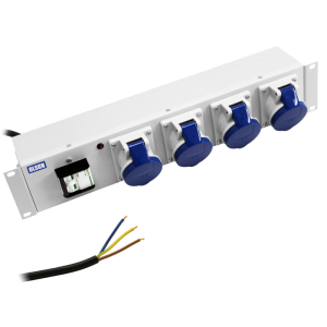 4 Way 19" 2U Horizontal 16A BS4343 DP Circuit Breaker Rack Mount PDU - Image 1