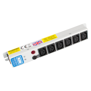 6 Way 10A IEC 60320 C13 Sockets SP Mains Fuse & Neon IEC 60320 C14 Inlet PDU - Image 1