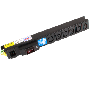 6 Way 10A IEC 60320 C13 Socket with 16A IEC 60320 C20 Inlet Circuit Breaker PDU
