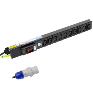 10 Way 10A IEC 60320 C13 Socket with 16A IEC 60309 Plug Circuit Breaker Surge Protected PDU