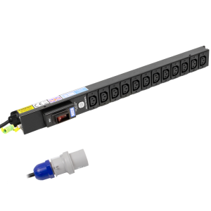 12 Way 10A IEC 60320 C13 Socket with 16A IEC 60309 Plug Circuit Breaker Surge Protected PDU