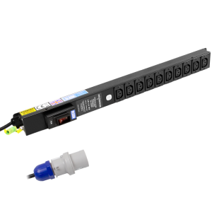 10 Way 10A IEC 60320 C13 Socket with 16A IEC 60309 Plug Circuit Breaker RF Filtered Surge Protected PDU