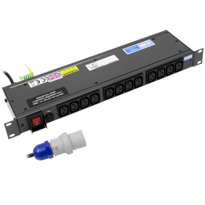 12 Way 19" 1U Horizontal Rack Mount IEC 60320 C13 Sockets Main Switch Fused Sequential Start PDU - Image 1