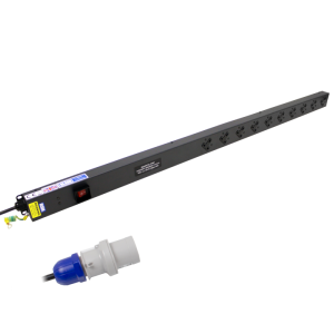 10 Way 13A Sequential Start Vertical Illuminated Main Switch 16A Plug PDU
