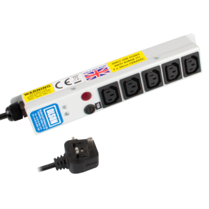 5 Way 10A IEC 60320 C13 Sockets SP Mains Fuse & Neon 13A Plug PDU - Image 1