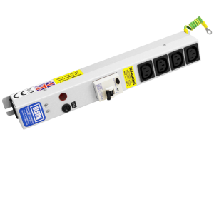 4 Way 10A IEC 60320 C13 Sockets SP Mains Fuse & Neon RCD Protected IEC 60320 C14 Inlet PDU - Image 1