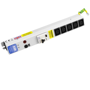 5 Way 10A IEC 60320 C13 Sockets SP Mains Fuse & Neon RCD Protected IEC 60320 C14 Inlet PDU - Image 1