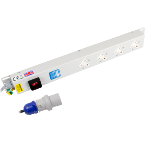 4 Way 13A Sockets Angled Left Illuminated Main Switch 16A Plug PDU