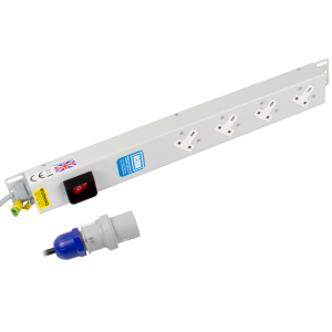 4 Way 13A Sockets Angled Right Illuminated Main Switch 16A Plug PDU - Image 1
