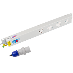 4 Way 13A Sockets Angled Right Neon 16A Plug PDU - Image 1