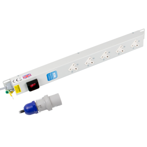 5 Way 13A Sockets Angled Left Illuminated Main Switch 16A Plug PDU - Image 1