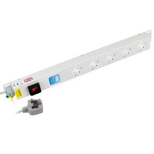 5 Way 13A Sockets Angled Left Illuminated Main Switch 13A Plug PDU - Image 1