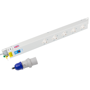 5 Way 13A Sockets Angled Left Neon 16A Plug PDU - Image 1