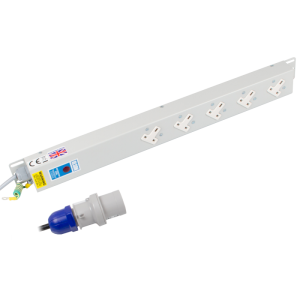 5 Way 13A Sockets Angled Right Neon 16A Plug PDU - Image 1
