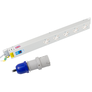 5 Way 13A Sockets Angled Right Neon 32A Plug PDU