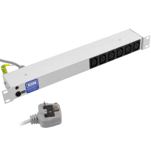 6 Way 19" 1U 10A IEC 60320 C13 Neon Fused 13A Plug PDU - Image 1