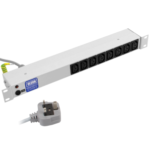 8 Way 19" 1U 10A IEC 60320 C13 Neon Fused 13A Plug PDU - Image 1