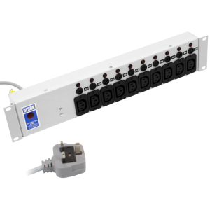 10 Way 19" 2U 10A IEC 60320 C13 Individual Neon & Fused PDU - Image 1