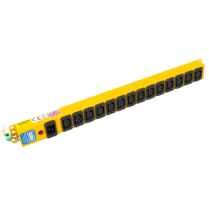14 Way 10A IEC C13 Sockets Neon C20 Inlet PDU Yellow