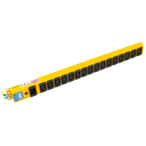 16 Way 10A IEC C13 Sockets Neon C20 Inlet PDU Yellow
