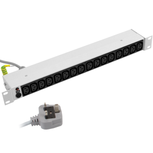 16 Way 19" 1U 10A IEC 60320 C13 Neon Fused 13A Plug PDU - Image 1