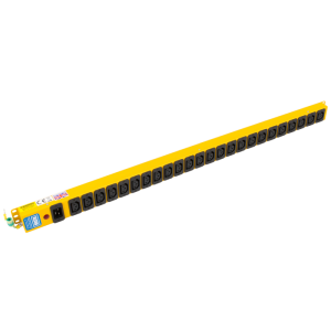 24 Way 10A IEC C13 Sockets Neon C20 Inlet PDU Yellow - Image 1