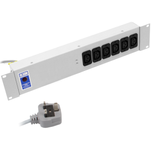 6 Way 19" 2U 10A IEC 60320 C13 Socket 13A Plug PDU - Image 1